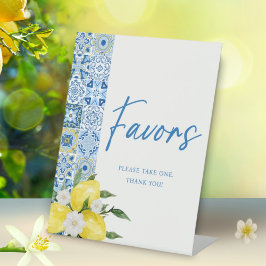 レモエレガントンイタリアンベビーシャワーの好意サイン 台座サイン