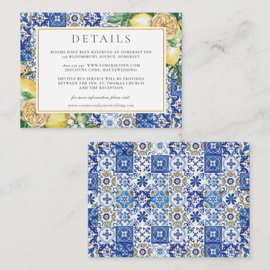 レモエレガントンスフローラモザイク結婚ズ詳細 エンクロージャーカード (正面/裏面)