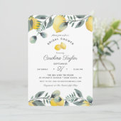 レモエレガントンズウォーターカラーグリーナリーブライダルシャワー 招待状 (スタンド正面)