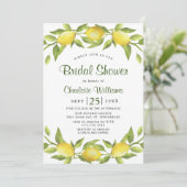 レモエレガントンズウォーターカラーグリーナリーブライダルシャワー 招待状 (スタンド正面)