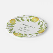 レモエレガントンズウォーターカラー結婚グリーナリー ペーパープレート (アングル)