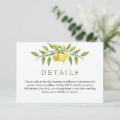 レモエレガントンズウォーターカラー緑結婚園詳細 エンクロージャーカード (スタンド正面)
