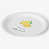 レモエレガントンテーマベビーシャワーミニマルモダン ペーパープレート (アングル)