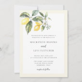 レモエレガントンバターイエロー自然結婚ズ 招待状 (正面)