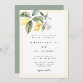 レモエレガントンバターイエロー自然結婚ズ 招待状
