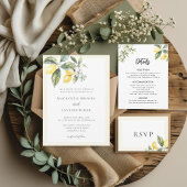 レモエレガントンバターイエロー自然結婚ズ 招待状