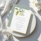 レモエレガントンバターイエロー自然結婚ズ 招待状