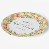 レモエレガントンフラワーズブライダルシャワー紙 ペーパープレート (アングル)