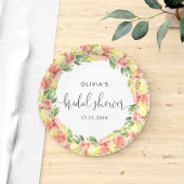 レモエレガントンフラワーズブライダルシャワー紙 ペーパープレート