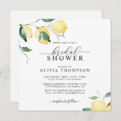 レモエレガントンフルーツウォーターカラーボホブライダルシャワー 招待状 (正面/裏面)