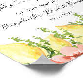 レモエレガントンフローラメお気に入りのモリブライダルシャワー ポスター (角)