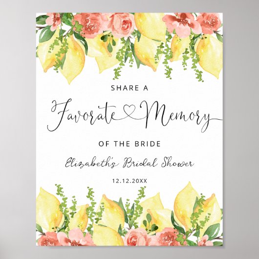 レモエレガントンフローラメお気に入りのモリブライダルシャワー ポスター (正面)