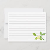 レモエレガントンブライダルシャワーレシピカード (裏面)