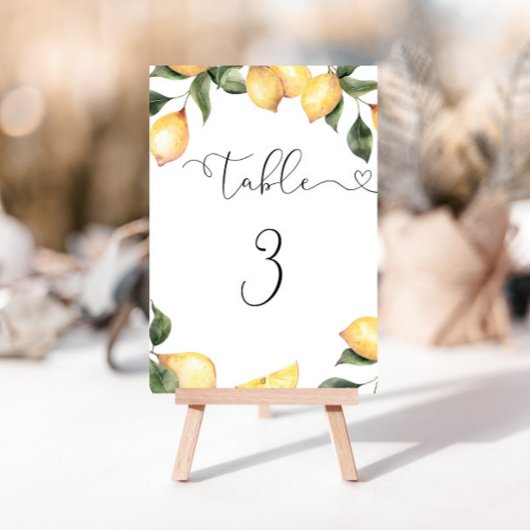 レモエレガントンブライダルシャワー テーブルナンバー