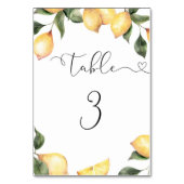 レモエレガントンブライダルシャワー テーブルナンバー (正面)