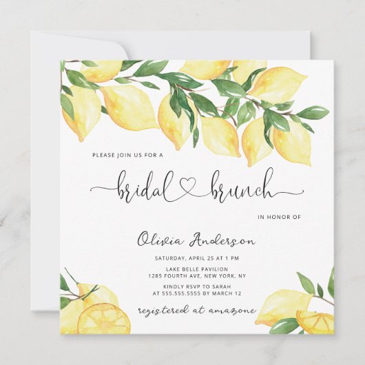 レモエレガントンブライダルブランチ招待状 招待状 (正面)