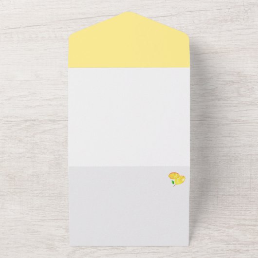 レモエレガントンベビーシャワーおむつラッフルシンプル オールインワン招待状 (外側)