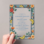 レモエレガントンボタニカル地中海のブ結婚ルーズ アクリル招待状 (インサイチュ (ポータブル))