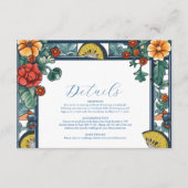 レモエレガントンボタニカル地中海のブ結婚ルーズ エンクロージャーカード (正面)