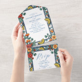 レモエレガントンボタニカル地中海のブ結婚ルーズ オールインワン招待状 (貼ってはがせる)