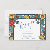 レモエレガントンボタニカル地中海のブ結婚ルーズ 出欠カード (正面)