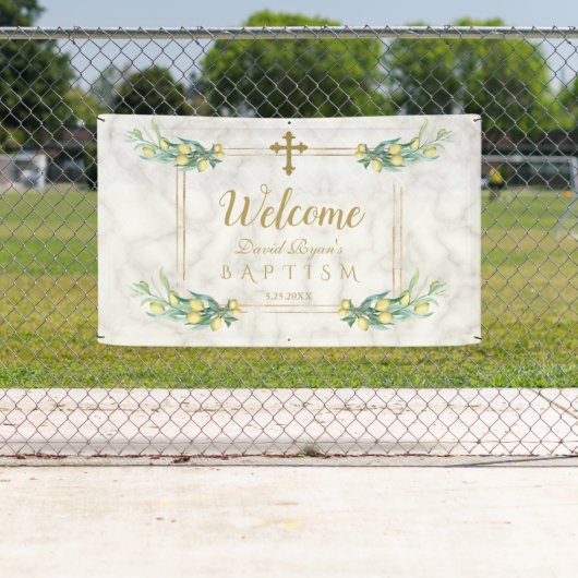 レモエレガントンマーブルボーイバプティスウェルカムサイン 横断幕 (インサイチュ)