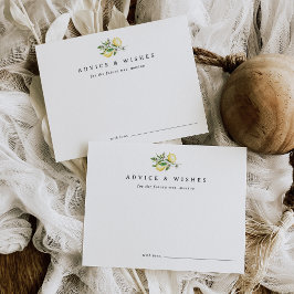 レモエレガントンミニマルブライダルシャワーアドバイスカード ポストカード