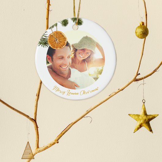 レモエレガントンメリー・クリスマスのシトラスモダン写真 セラミックオーナメント