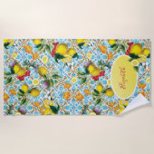 レモエレガントンモノグラムの ビーチタオル (正面)