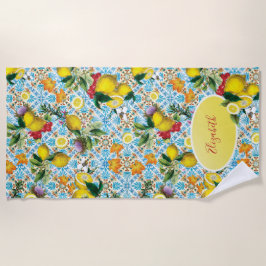 レモエレガントンモノグラムの ビーチタオル