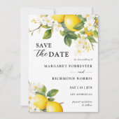 レモエレガントン地中海のウェディングの日付を保存 招待状 (正面)