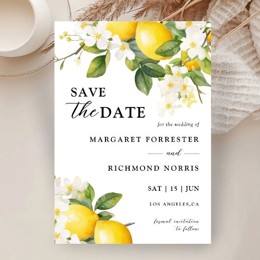レモエレガントン地中海のウェディングの日付を保存 招待状