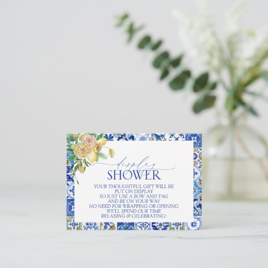 レモエレガントン地中海のディスプレイブライダルシャワー エンクロージャーカード (スタンド正面)