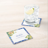 レモエレガントン地中海のフローラブライダルシャワー スクエアペーパーコースター (インサイチュ)