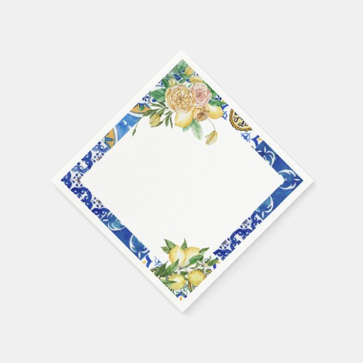 レモエレガントン地中海のフローラブライダルシャワー スタンダードカクテルナプキン (角)