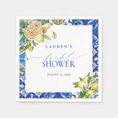 レモエレガントン地中海のフローラブライダルシャワー スタンダードカクテルナプキン (正面)