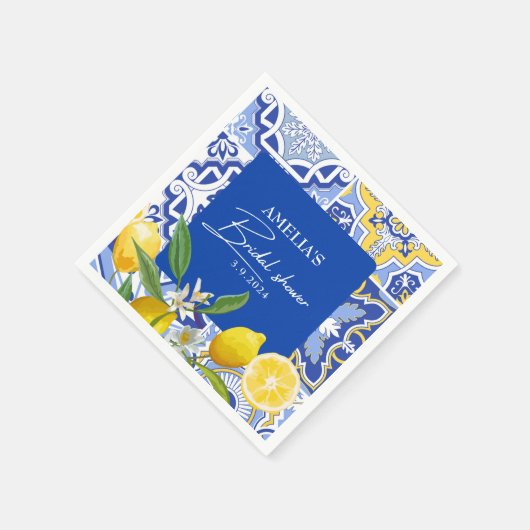 レモエレガントン地中海のフローラブライダルシャワー スタンダードカクテルナプキン (角)