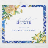 レモエレガントン地中海のフローラブライダルシャワー スパークリングワインラベル (シングルラベル)