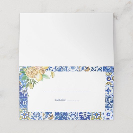 レモエレガントン地中海のフローラブライダルシャワー プレイスカード (外部開封)