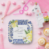 レモエレガントン地中海のフローラブライダルシャワー ペーパープレート (パーティー)