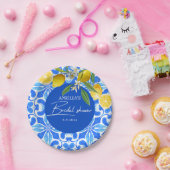 レモエレガントン地中海のフローラブライダルシャワー ペーパープレート (パーティー)