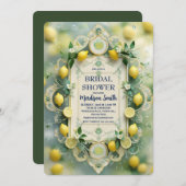 レモエレガントン地中海のフローラブライダルシャワー 招待状 (正面/裏面)