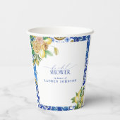レモエレガントン地中海のフローラブライダルシャワー 紙コップ (裏面)