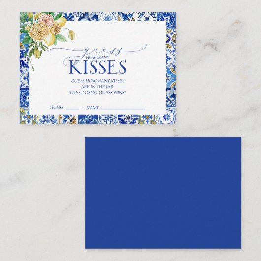 レモエレガントン地中海のブライダルシャワーゲーム エンクロージャーカード (正面/裏面)