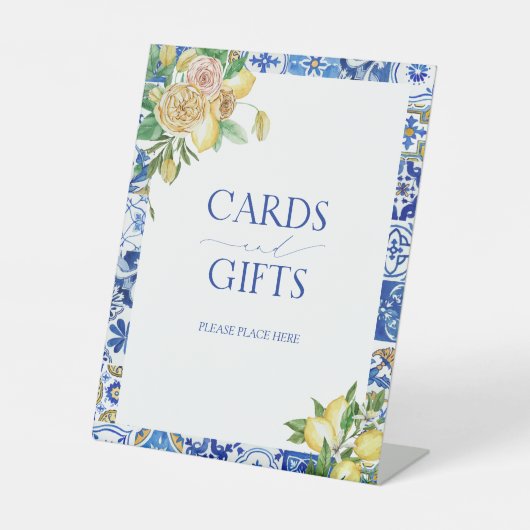 レモエレガントン地中海のブライダルシャワープレゼント 台座サイン (正面)