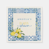 レモエレガントン地中海のベビーシャワー スタンダードカクテルナプキン (正面)