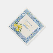 レモエレガントン地中海のベビーシャワー スタンダードカクテルナプキン (角)
