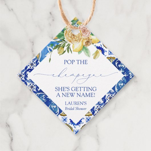 レモエレガントン地中海のミニシャンパンボトル フェイバータグ (正面)