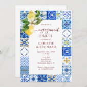 レモエレガントン地中海の婚約 招待状 (正面/裏面)