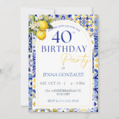 レモエレガントン地中海の40歳の誕生日 招待状 (正面)